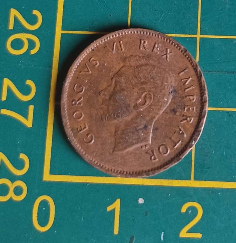 1943 ~ 1/4D ~ 1/4 Penny ~ Farthing ~ South Africa