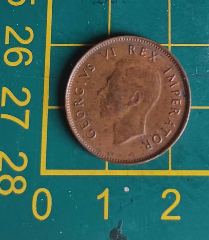 1944 ~ 1/4D ~ 1/4 Penny ~ Farthing ~ South Africa