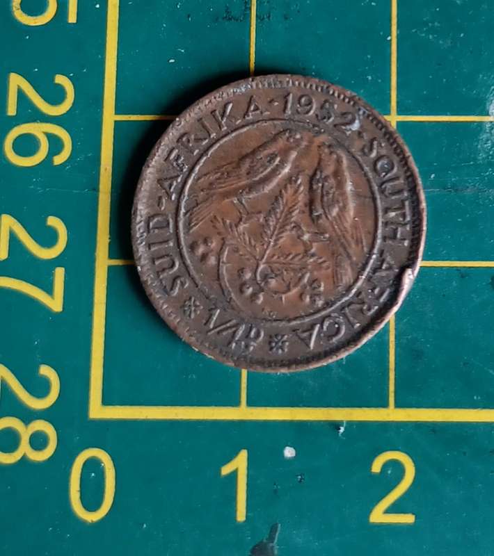 1952 ~ 1/4D ~ 1/4 Penny ~ Farthing ~ South Africa