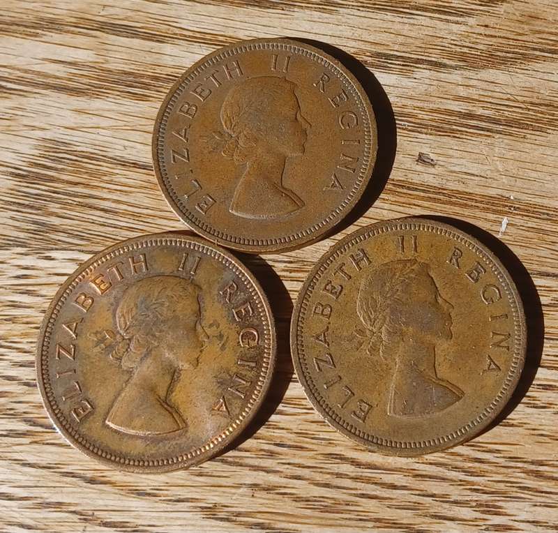 1956, 1958, 1959 ~ 1 Penny ~ South Africa