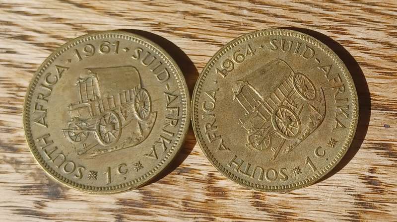 1961 & 1964 ~ 1 Cent ~ South Africa