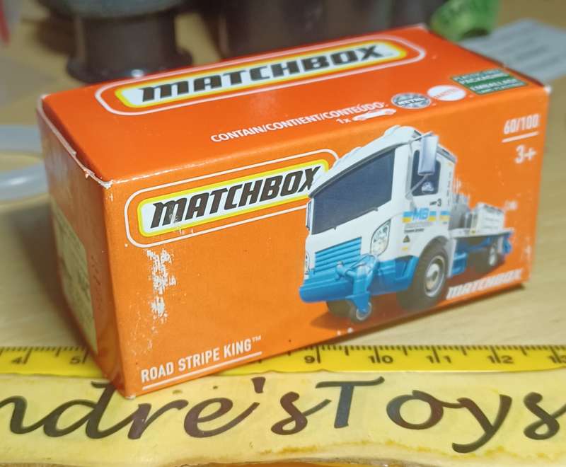 2021 Matchbox Power Grab ~ 60/100  ~ Road Stripe King ~ Mint in Sealed Box