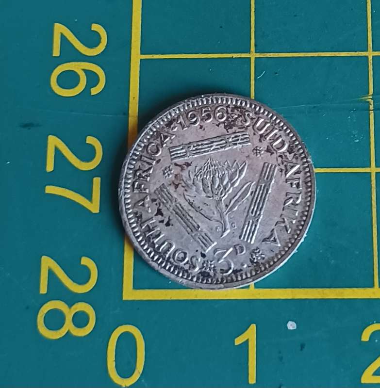 1956 ~ 3D ~ Threepence Coin ~ coin ~ South Africa