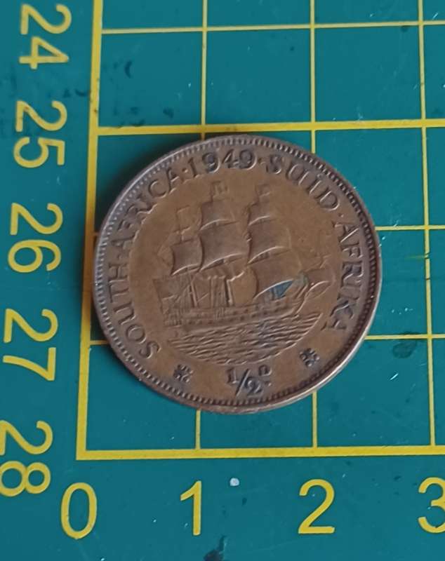 1949 SA Union Half Penny 1/2d coin ~ South Africa