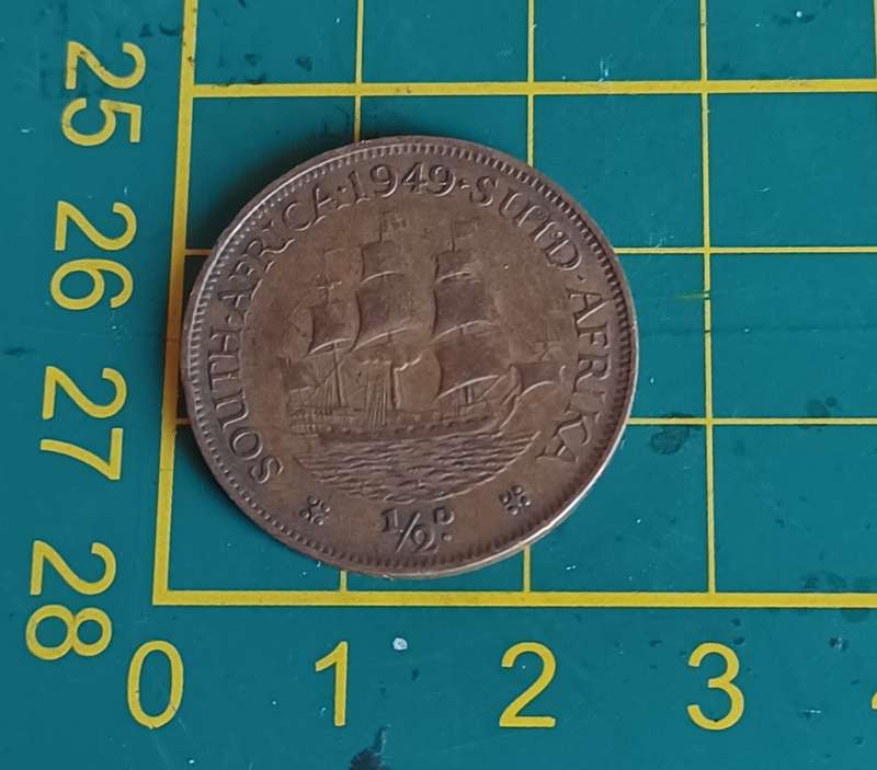 1949 SA Union Half Penny 1/2d coin ~ South Africa