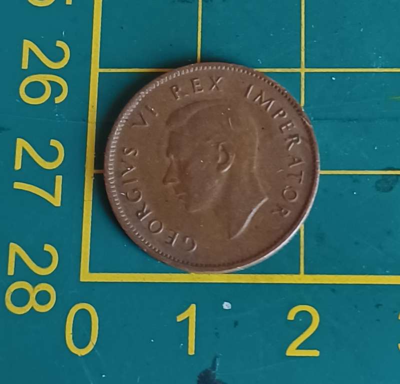 1943 SA Union Quarter  Penny 1/4d coin ~ South Africa