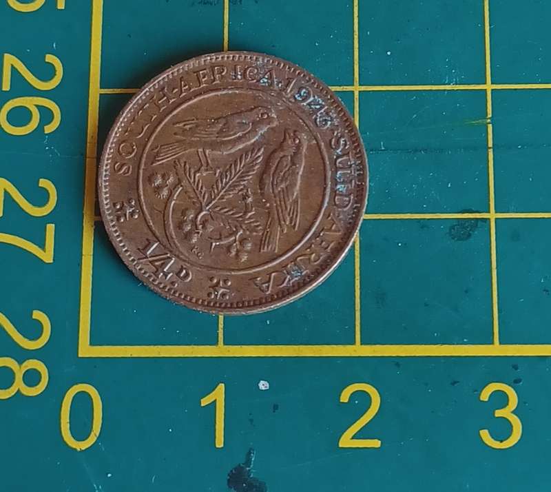 1943 SA Union Quarter  Penny 1/4d coin ~ South Africa