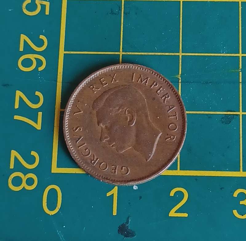 1943 SA Union Quarter  Penny 1/4d coin ~ South Africa