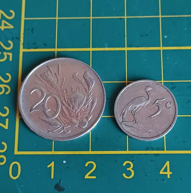 1978 ~ 20 & 5 cent coin ~ South Africa
