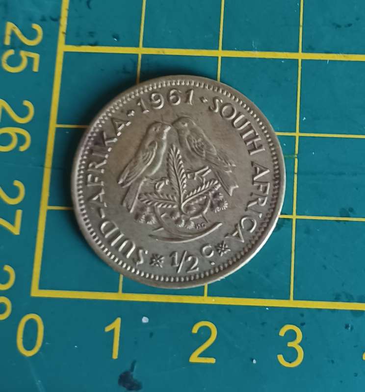 1961, 1/2 Cent Coin ~ South Africa