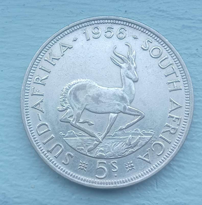 1956 ~ South Africa Union Silver 5 Shilling