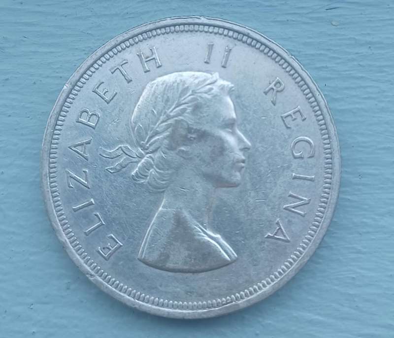 1956 ~ South Africa Union Silver 5 Shilling