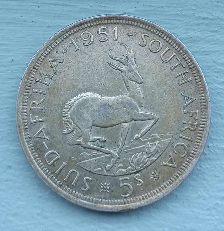 1951 ~ SA Union silver 5 shilling