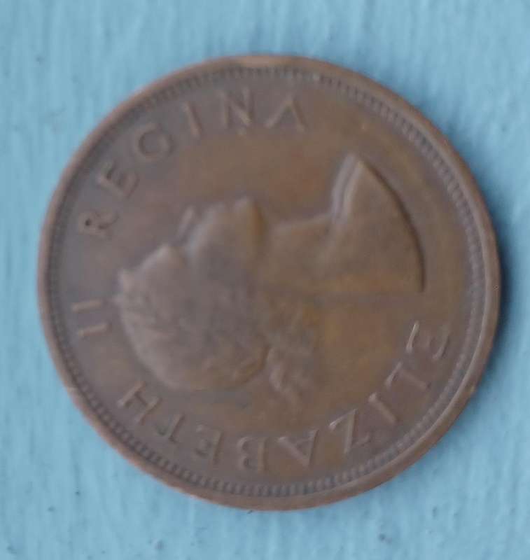 1956 ~ South Africa/Suid Afrika - 1 Penny 1d - Elizabeth Il