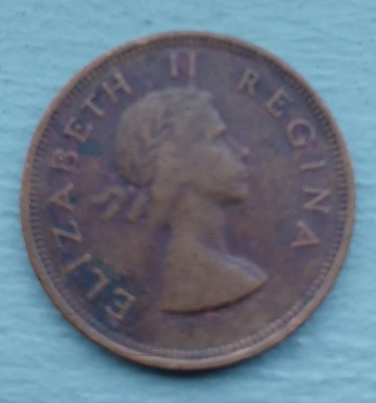 1955 ~ South Africa/Suid Afrika - 1 Penny 1d - Elizabeth Il