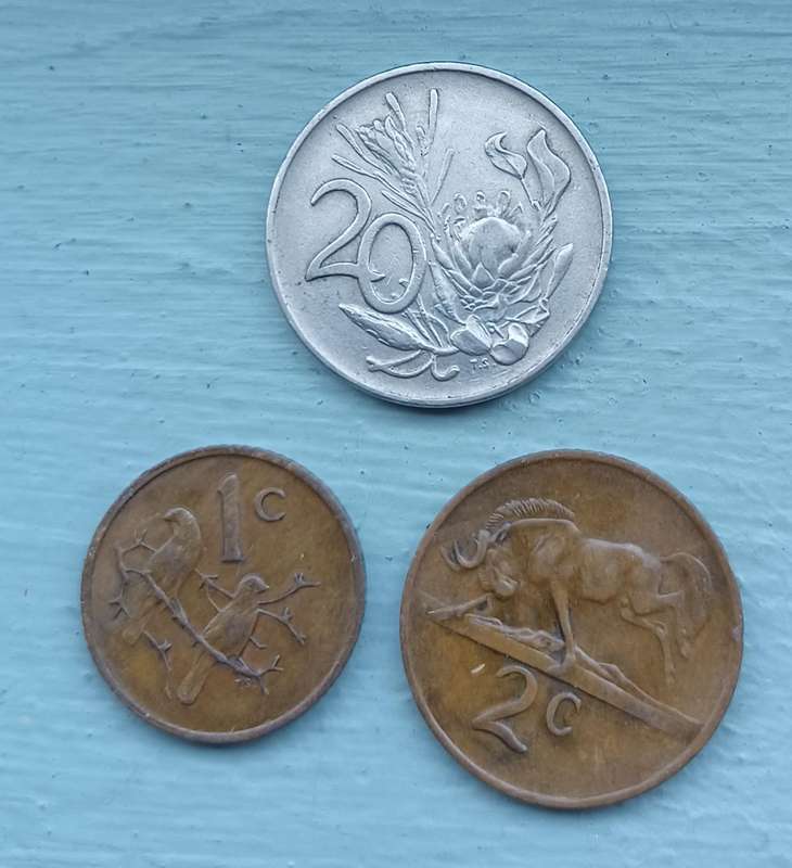 1977 ~ South Africa 20, 2c & 1c