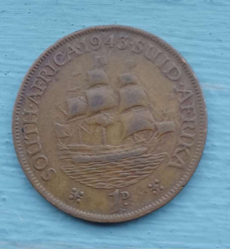 1943 ~ SA Union: penny 1d