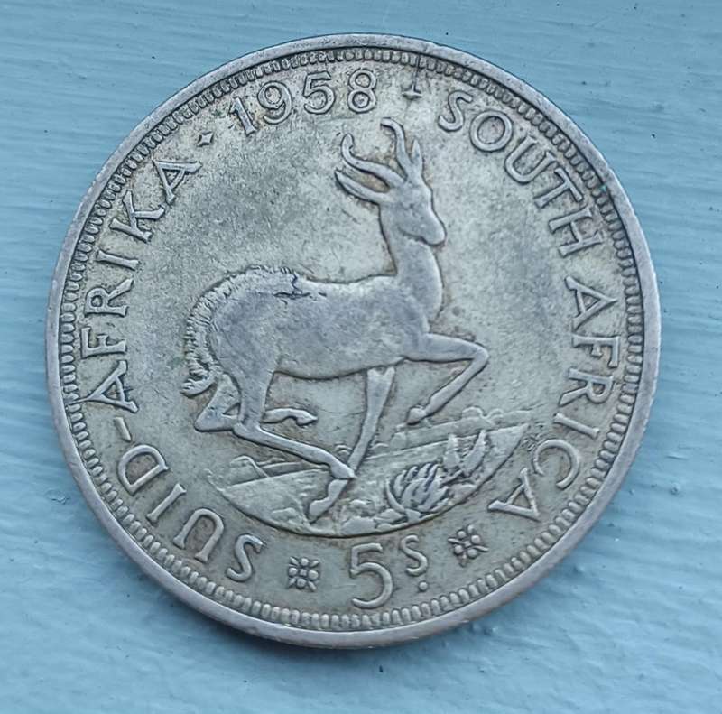 1958 ~ SA Union silver 5 shilling