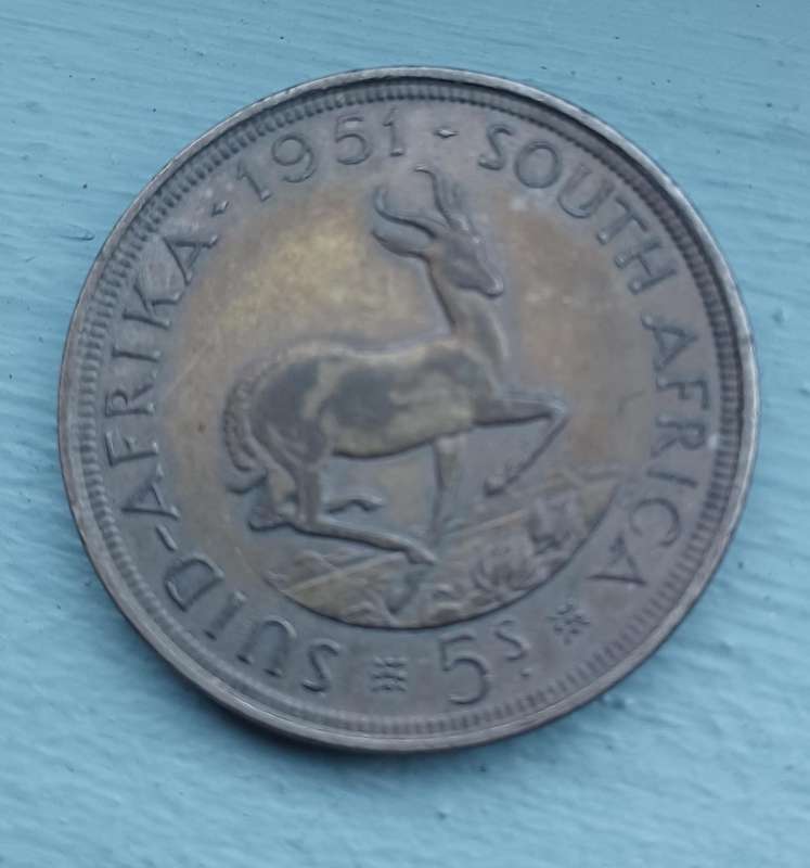 1951 ~ SA Union silver 5 shilling