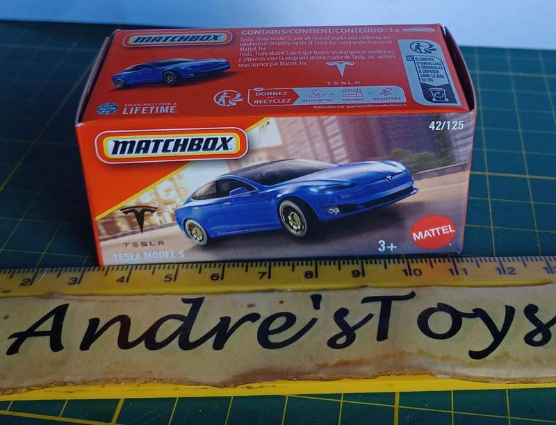 2024 Matchbox Power Grab ~ Tesla Model S #42/125 ~ Mint in Sealed Box