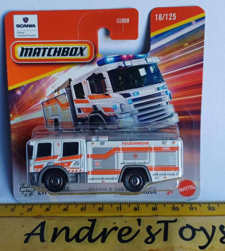 2024 Matchbox ~ 16/125 Scania P 360 Fire Truck ~ Mint on Short card