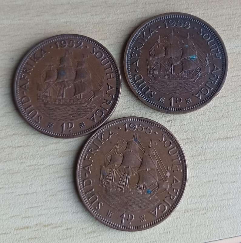 1952, 1955 &  1958 Penny - South Africa