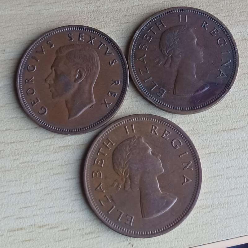 1952, 1955 &  1958 Penny - South Africa