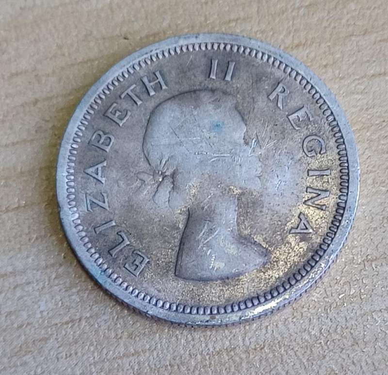 S A UNION SILVER 1 SHILLING 1958