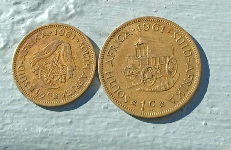 South Africa - 1961 1/2 & 1 Cent