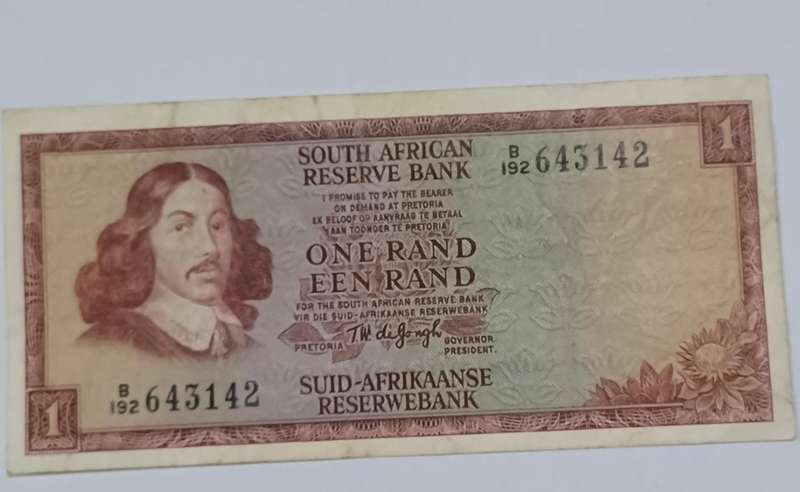 Republic Of South Africa - One Rand English / Afrikaans, springbok water mark (B192)643142