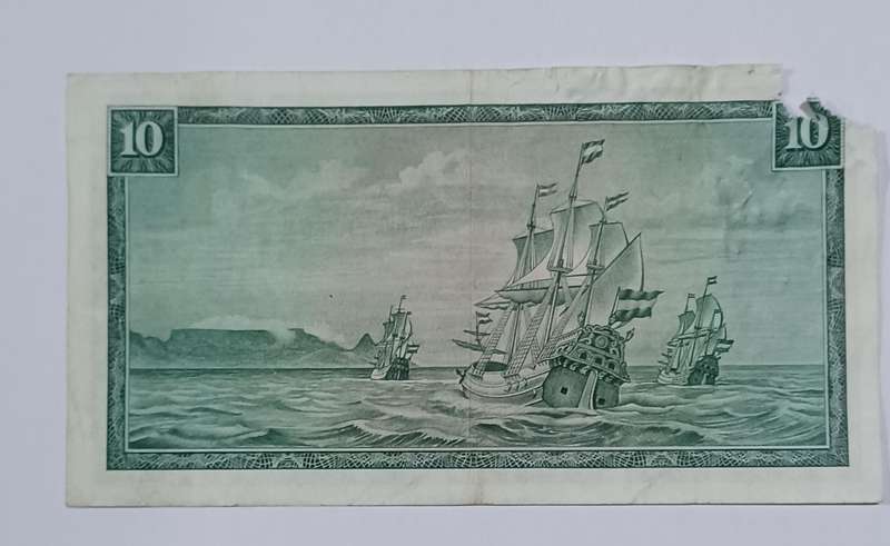 Republic Of South Africa - Ten Rand Afrikaans / English Van Riebeeck water mark (C380)672530