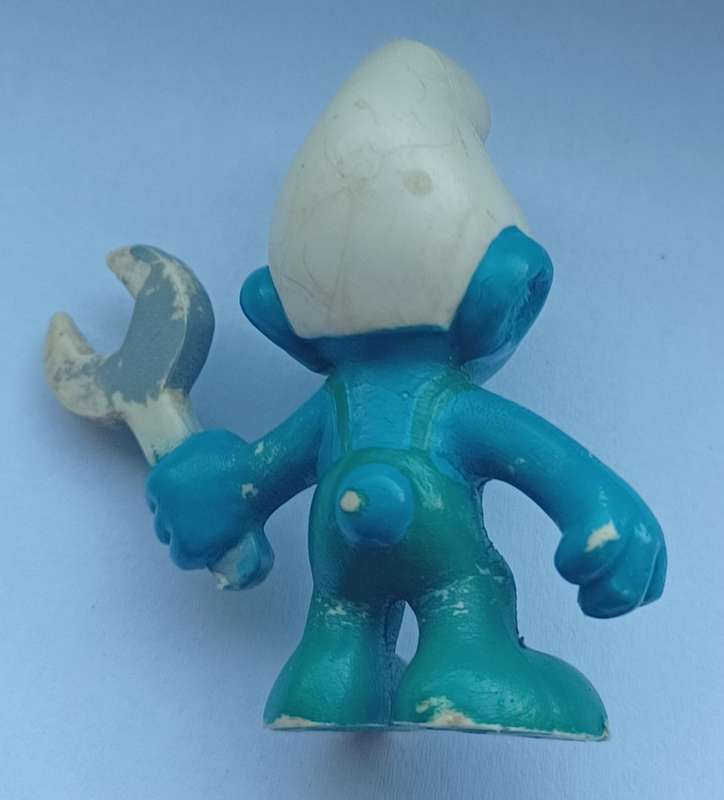 Mechanic Smurf ~ Peyo Schleich ~ Vintage 80's
