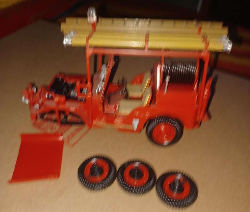 Plastic kit car - old fire engine.