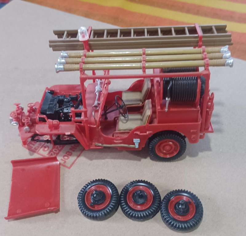 Plastic kit car - old fire engine.