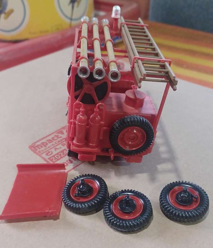 Plastic kit car - old fire engine.