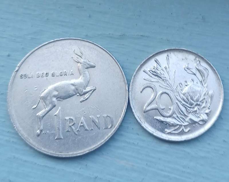 1990 1 Rand  & 20 Cent ~ South Africa