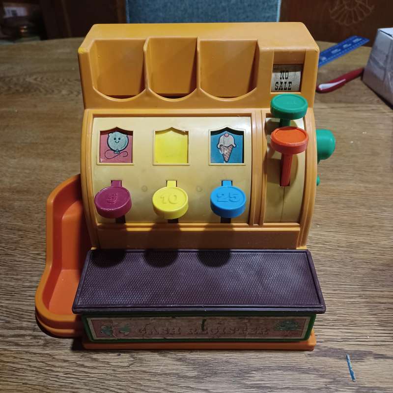 vintage  1974 fisher price cash register