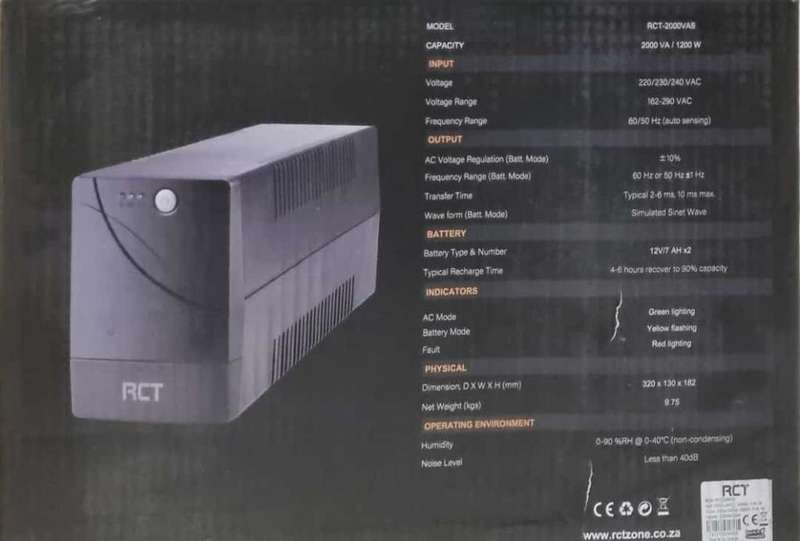*WEEKEND SPECIAL*2000VAS UPS with Built-in Batteries & Power Cable