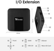 TX3 Android Smart TV Box with Remote, cables etc in box