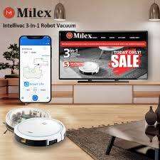 New Milex Intellivac 3-in-1 Robot Vacuum, Sweep & Mop with Wifi