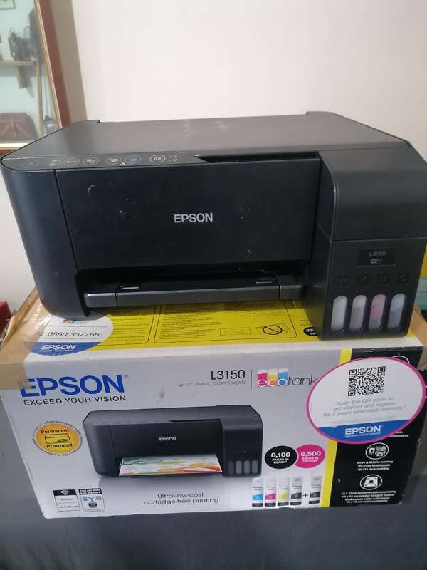 EPSON L3150 INK TANK PRINTER WITH CABLES IN BOX*ORANGE LIGHTS FLASHING*
