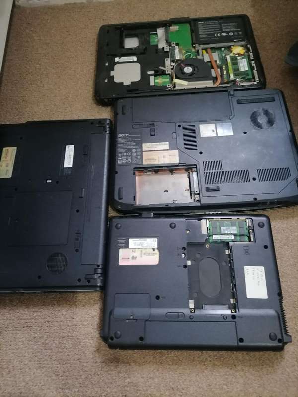 LOT OF 4 LAPTOPS FOR SPARES OR REPAIRS