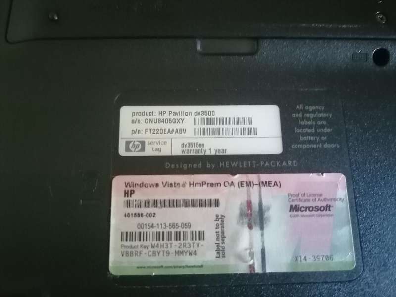 HP PAVILLION DV3500 LAPTOP.