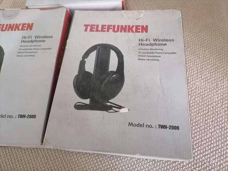 Lot of 3 x Telefunken DBLD TWH-2000 wireless TV Headphones