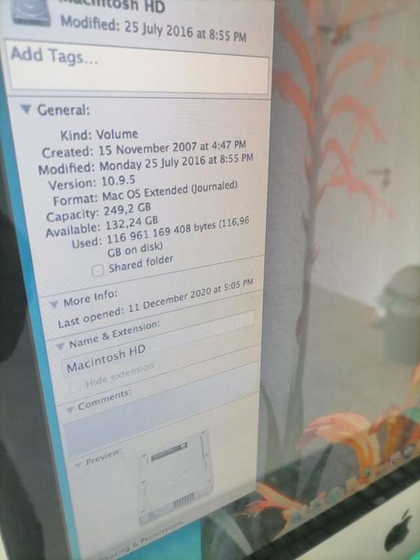 Apple A1224 iMac, working with keyboard and mouse