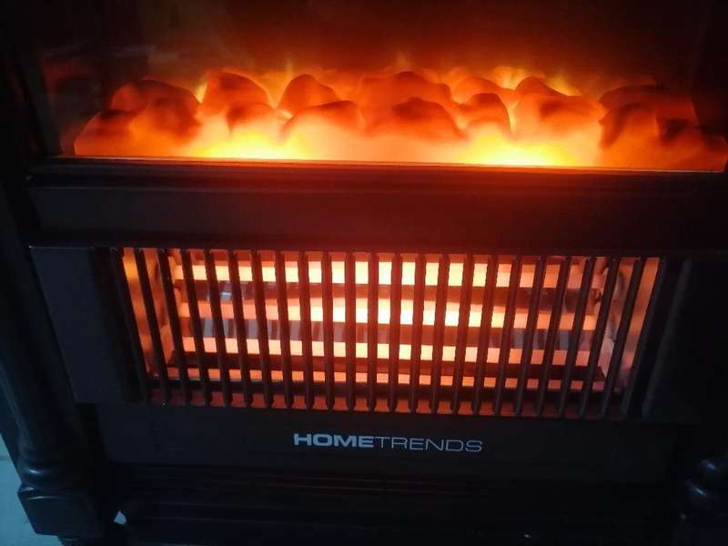 Hometrends Electric Fireplace Heater in box
