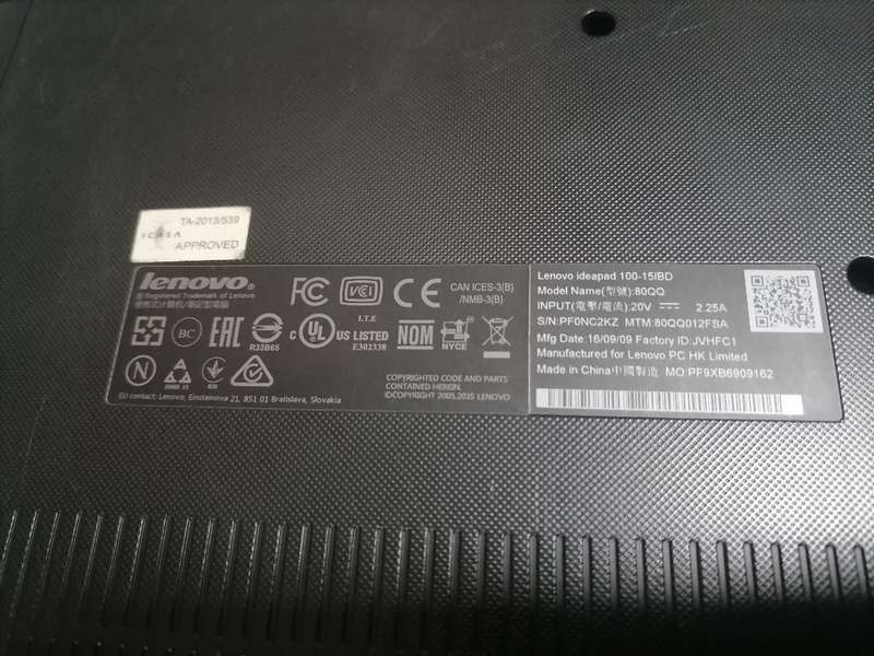 i3 LENOVO IDEAPAD 100-15IBD LAPTOP
