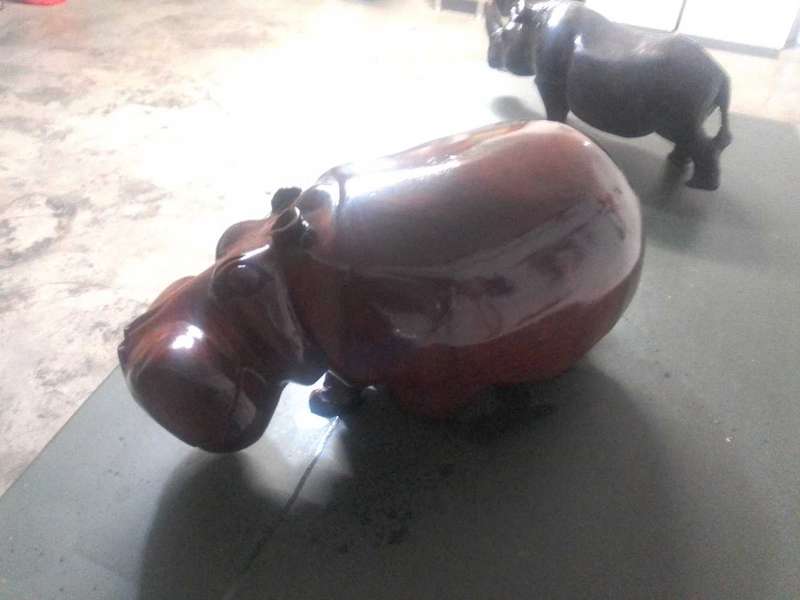 Hippo hand carved