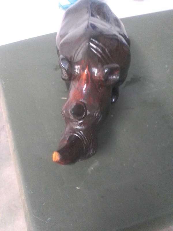 Rhino hand carved