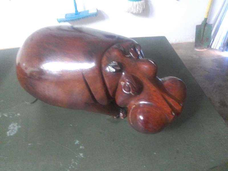 Hippo hand carved